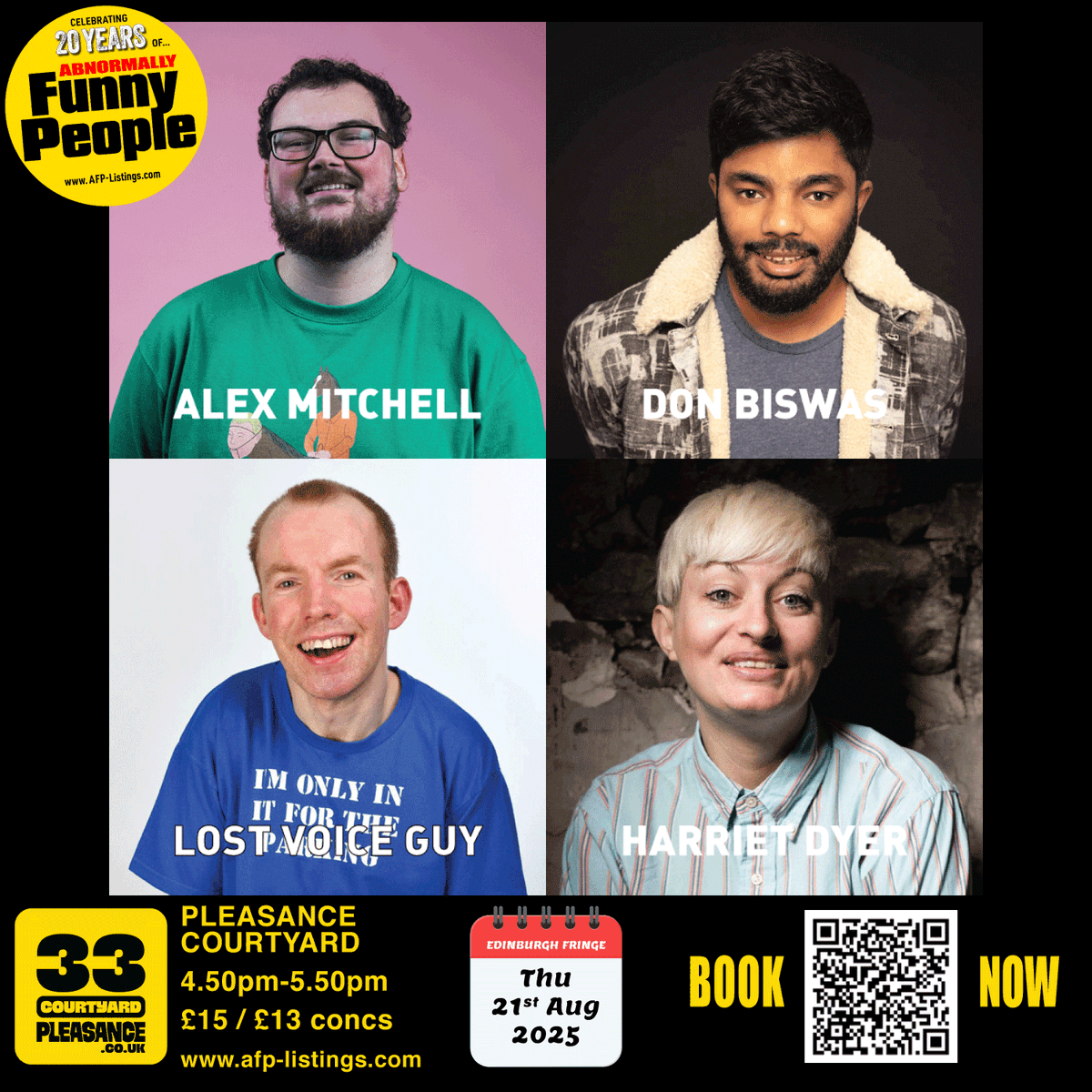 🎭 EDINBURGH FRINGE – THU 21st AUG

Tonight is your LAST CHANCE to see LOST VOICE GUY live at the Fringe!
BGT winner • Royal Variety • Live at the Apollo 🎤

Joining him:
• ALEX MITCHELL – “One of the most exciting new comics in the UK” – Chortle
• DON BISWAS – “Smart, funny