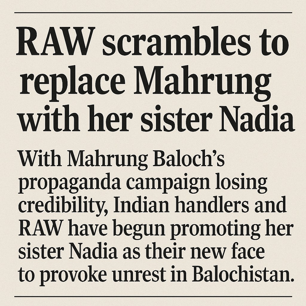 irtiza_raf40341's tweet image. Mahrang failed, Nadia will follow the same path. #RAW 
#TerrorSupport 
#Balochistan