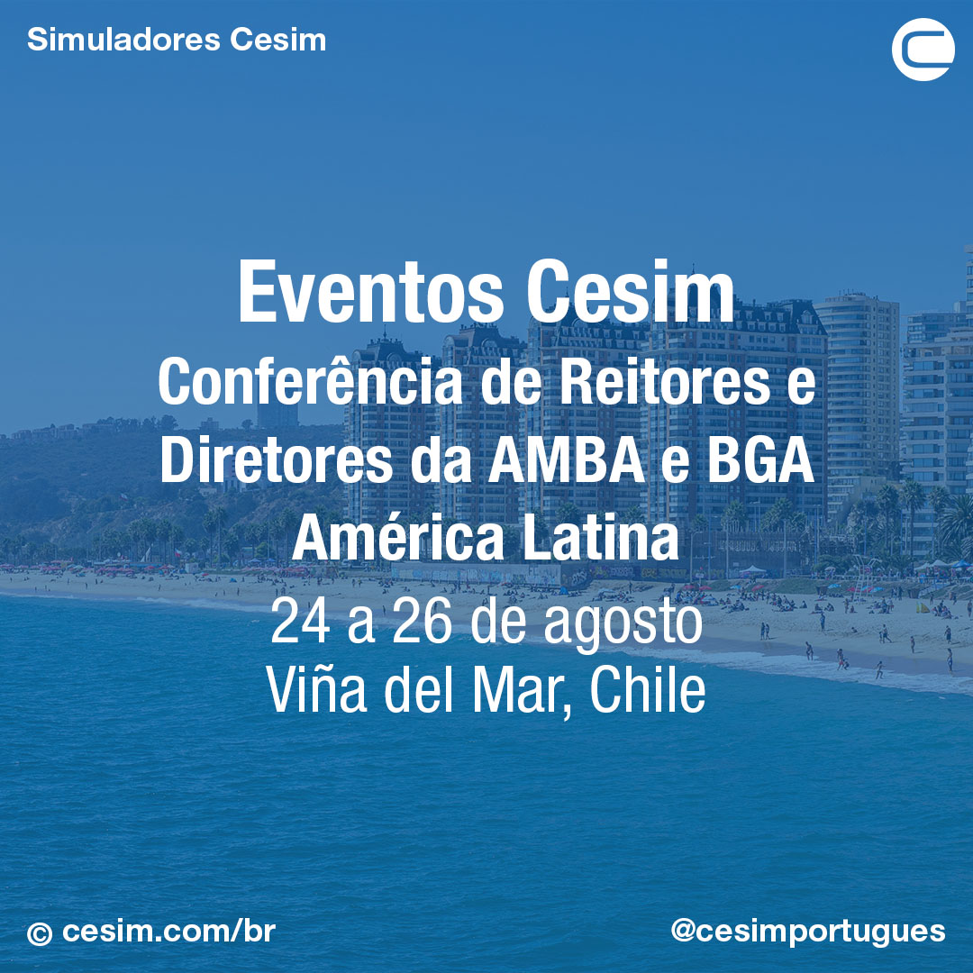 🌎🤝🇨🇱 Venha nos encontrar nos próximos dias em Viña del Mar na Conferência de Reitores e Diretores da América Latina da AMBA &amp; BGA 2025. Mais informações: amba-bga.com/events/latam-2…

🌍📆 Junte-se a nós em eventos ao redor do mundo: cesim.com/eventos/portug…