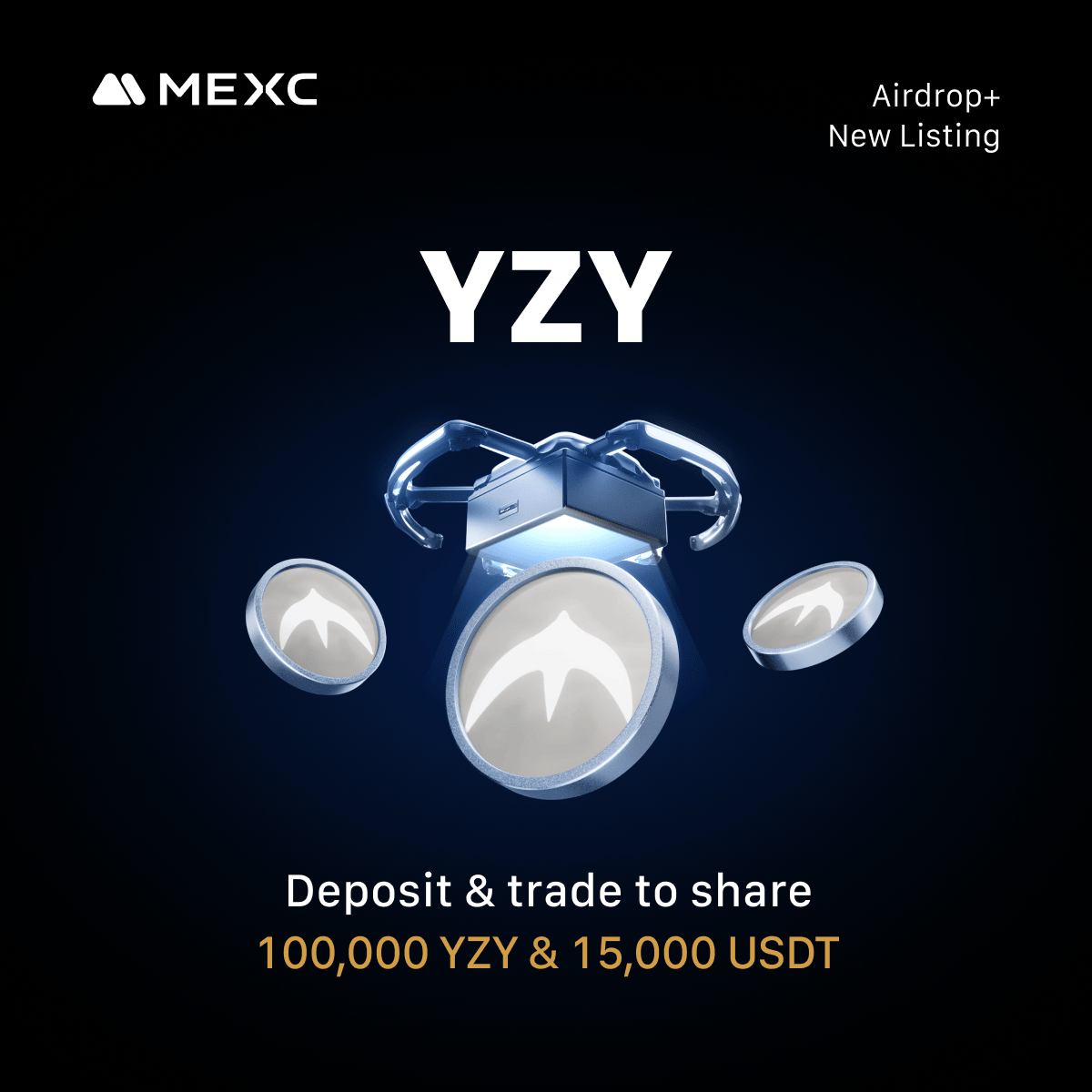 🪂 #MEXC $YZY Airdrop+ Online NOW 🪂

🔹 $YZY <a href="/kanyewest/">ye</a>
🔹 $YZY/USDT Trading: Aug 21, 2025, 02:35 (UTC)
🔹 Deposit: Opened
🎁 Reward Pool: $100,000 in $YZY &amp; 15,000 $USDT

👇Deposit &amp; Trade to share the prize pool
mexc.com/token-airdrop/…