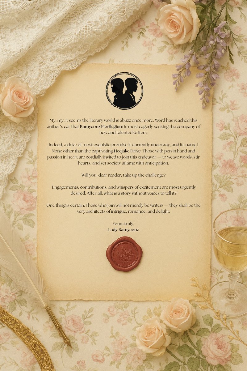 luckyeonzlocker's tweet photo. 𝗖𝗔𝗟𝗟𝗜𝗡𝗚 𝗔𝗟𝗟 𝗢𝗨𝗥 𝗙𝗘𝗟𝗟𝗢𝗪 𝗪𝗥𝗜𝗧𝗘𝗥𝗦!

Ramyeonz Florilegium is seeking your quills &amp; creativity! Join us in hyping our HeeJake Drive — more words, more love, more magic! 

Let’s write together &amp; make this fundraising bloom beautifully 🖋️

#RAMYEONZFlorilegium https://t.co/lS4q0RQNSi