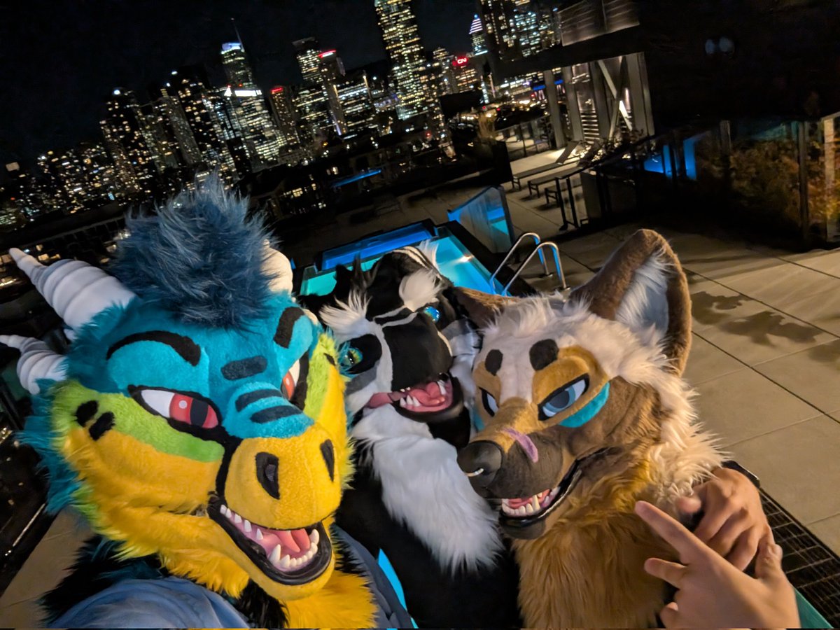 They convinced me to fursuit on my rooftop 🙏

<a href="/YazurWolf/">Yazur 🧀🐺 🔜 MFF</a> 
<a href="/SharpyTheSergal/">Sharpy</a>