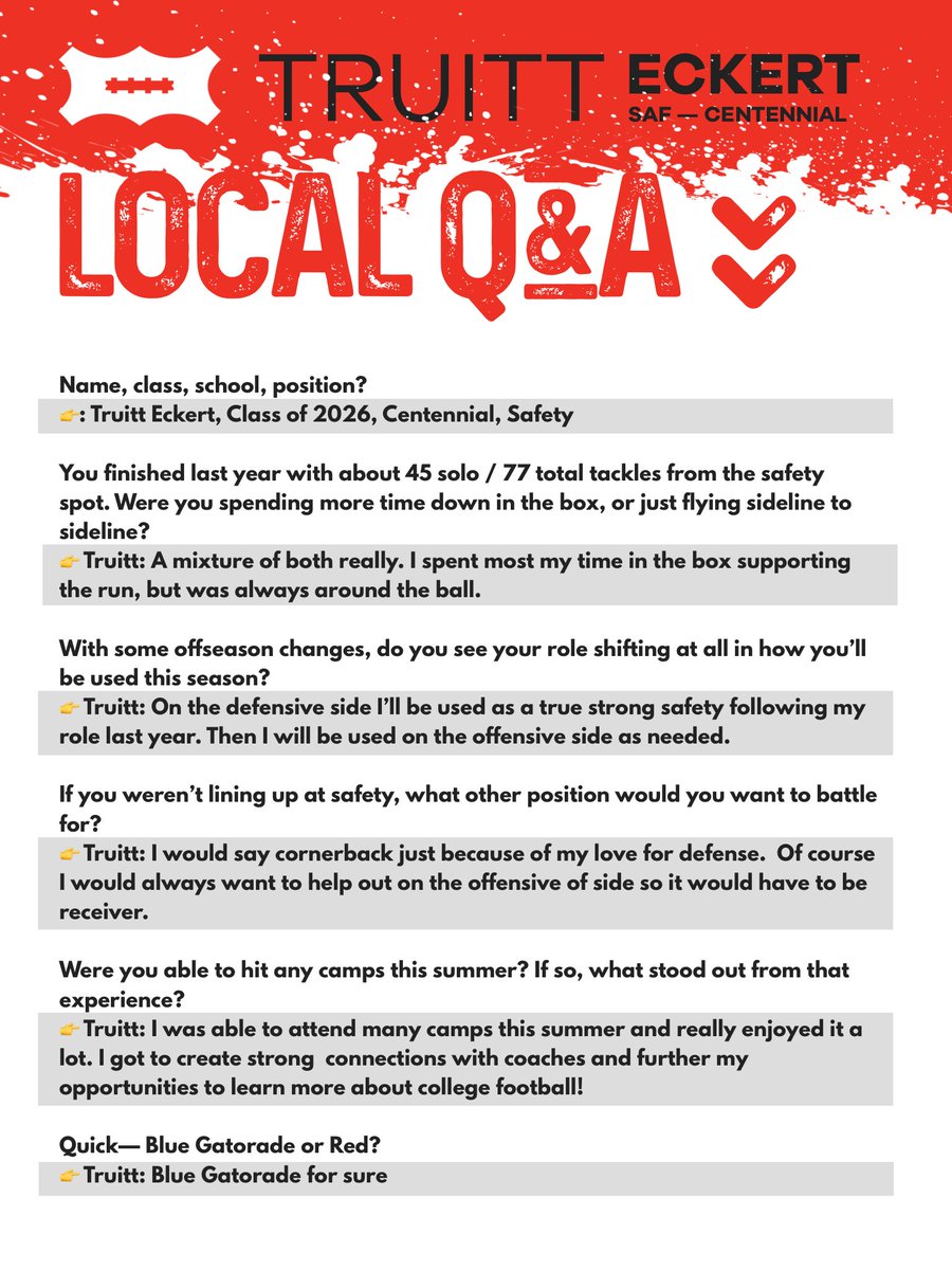 Frisco Football (@friscofb) on Twitter photo 📍LOCAL Q&A
ft TRUITT ECKERT
<a href="/eckert_truitt/">Truitt Eckert</a>
SAF — CENTENNIAL TITANS
<a href="/Cen10TitansFB/">Centennial Titan Football Recruiting</a>
#FriscoFootball #LocalQA 📍LOCAL Q&A
ft TRUITT ECKERT
<a href="/eckert_truitt/">Truitt Eckert</a>
SAF — CENTENNIAL TITANS
<a href="/Cen10TitansFB/">Centennial Titan Football Recruiting</a>
#FriscoFootball #LocalQA