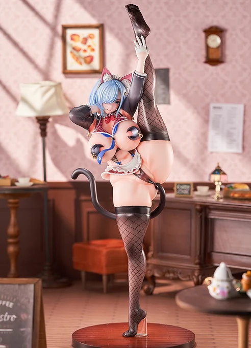 朝寝ケン氏のオリジナルキャラクター「二月あおい」を、1/6スケールでホットビーナスが立体化! 恥じらいを浮かべながらも大胆な Y字バランスポーズを披露するあおいちゃん。 本日もご主人様のために"特別サービス"でご出勤です!