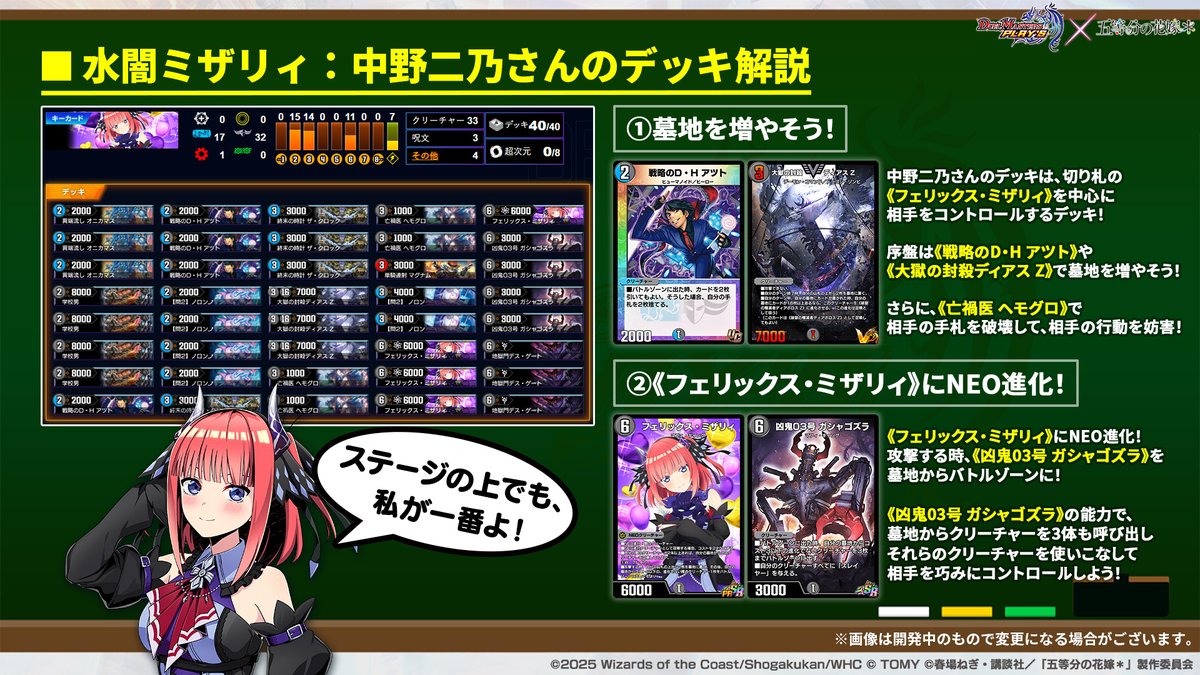 中野二乃のイメージデッキ紹介！】 中野二乃のイメージデッキ 「水闇