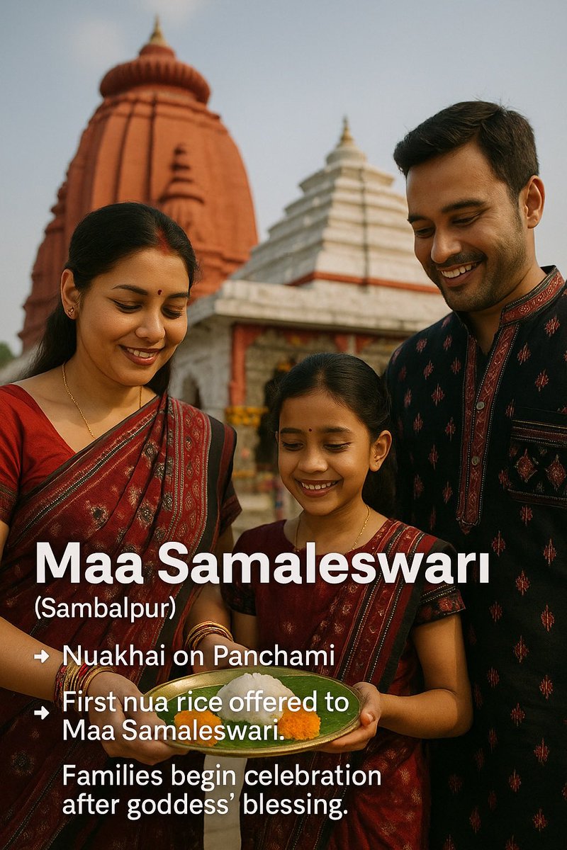 amara_odisha's tweet image. Share your Nuakhai memories:
👉 Did you celebrate with Maa Samaleswari’s Panchami tradition or Maa Manikeswari’s Dasami?
👉 What’s your favourite Nuakhai Pitha?

Let’s keep the spirit of Juhar alive 🤝

#AmaraOdisha #Nuakhai #NuakhaiJuhar #Samaleswari #Manikeswari