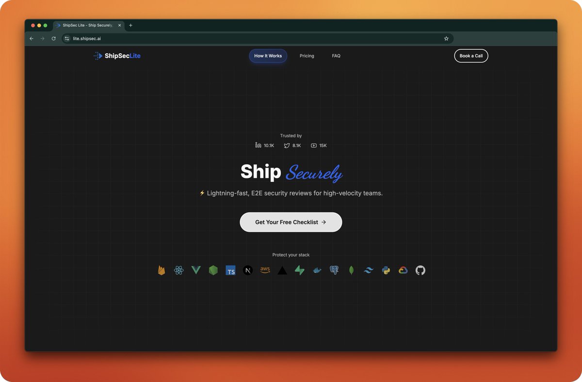 One-time checkup. Zero stress. Instant credibility.

This week we launched
👉 lite.shipsec.ai 

For the #Builders and #indiedev community, go get your free launch security checklist here. 

#security #buildinpublic #startup