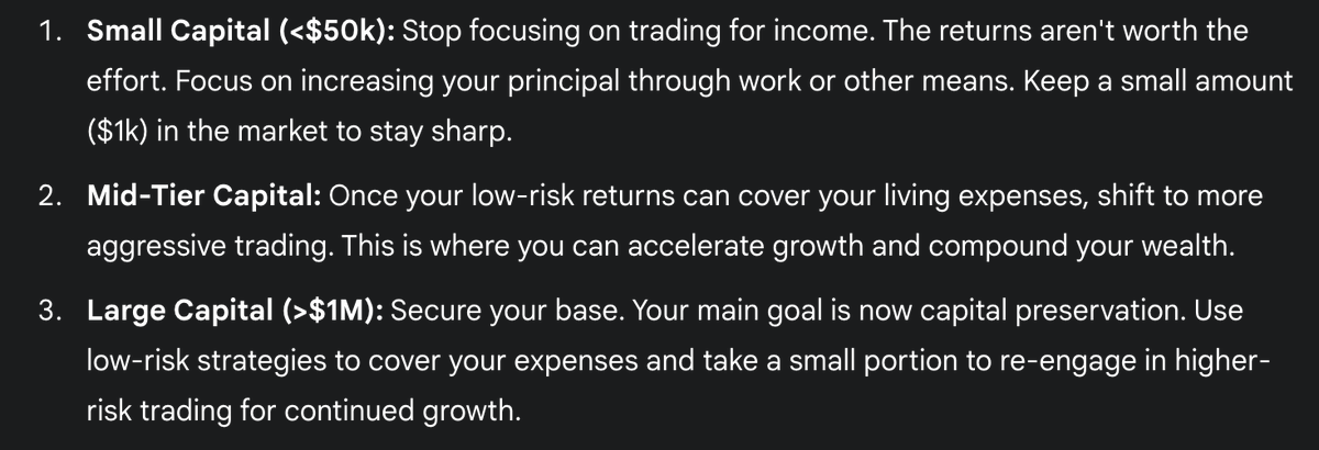 speedwagonX's tweet photo. Crypto trading isn't a one-size-fits-all game. Your strategy should evolve with your capital.

It's a cycle: Accumulate, Accelerate, Preserve. Don't risk it all on the wrong level. #CryptoTrading #Bitcoin #TradingStrategy https://t.co/hOfM0xNsF5