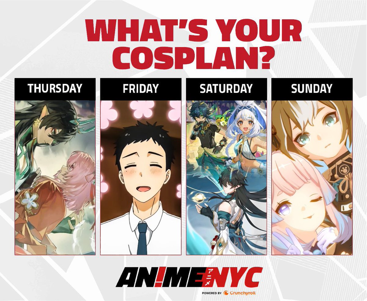 Visible (@justt_visible) on Twitter photo I'll be joining my girlfriend <a href="/junebuggiess/">junie @ Anime NYC</a> at Anime NYC, attending all four days, Thursday through Sunday, in cosplay!
I hope to see some of you there! 🧡
Thursday: Dan Heng - Imbibitor Lunae
Friday: Wakana Gojo
Saturday: Kinich & Imbibitor Lunae
Sunday: Gorou I'll be joining my girlfriend <a href="/junebuggiess/">junie @ Anime NYC</a> at Anime NYC, attending all four days, Thursday through Sunday, in cosplay!
I hope to see some of you there! 🧡
Thursday: Dan Heng - Imbibitor Lunae
Friday: Wakana Gojo
Saturday: Kinich & Imbibitor Lunae
Sunday: Gorou