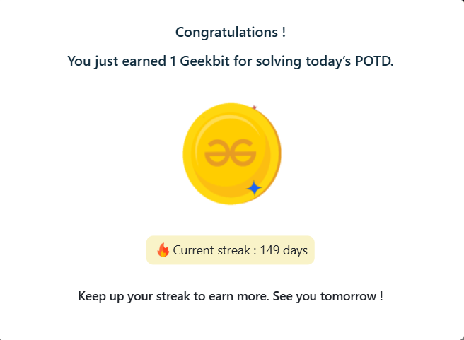 coding_yash's tweet image. Day 149               
Today’s Problem: Maximize the minimum difference between k elements
 #geeksforgeeks #DSA #CodeEveryday #KeepCoding #GFG2025 #geekstreak2025 #gfg160challenge #gfg160
@geeksforgeeks