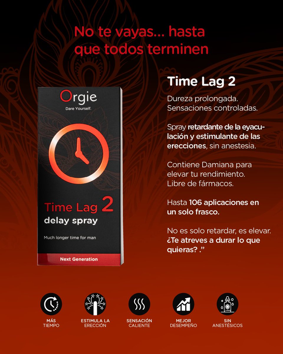 orgie_mexico's tweet image. ⏱️🔥Dicen que lo bueno dura poco… nosotros decimos que puede durar mucho más 😉Time Lag 2 (fórmula natural). Atrévete! 👉🏻orgie.com.mx #sientelo #orgie #orgiemexico #timelag #timelag2 #atrévete #miercolitros #viral #TrendingNow