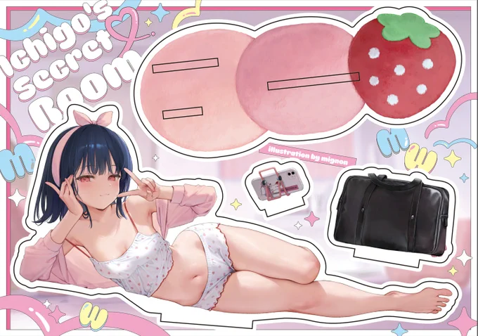 夏コミ通販のおしらせ 新刊ぬぎおなか 新作抱き枕 両面アクリル タペ Tシャツ