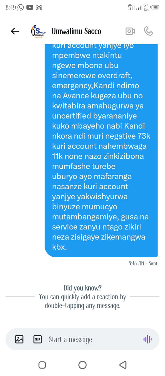 Nyakubahwa DG U-sacco mfite icyo kibazo