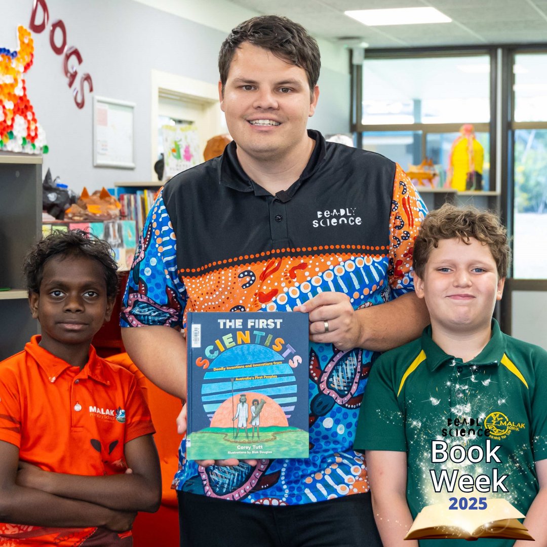 DeadlyScience's tweet photo. 📚🔦 BOOK WEEK SPOTLIGHT ON:
The First Scientists
by Corey Tutt & Blak Douglas.
For kids 7–12, this book explores Indigenous science, from stars to bush medicine, showing science isn’t just lab coats!
Grab it here: https://t.co/7CQITAnG7U
#BookWeek2025 #TheFirstScientists https://t.co/Fr30hptvGZ
