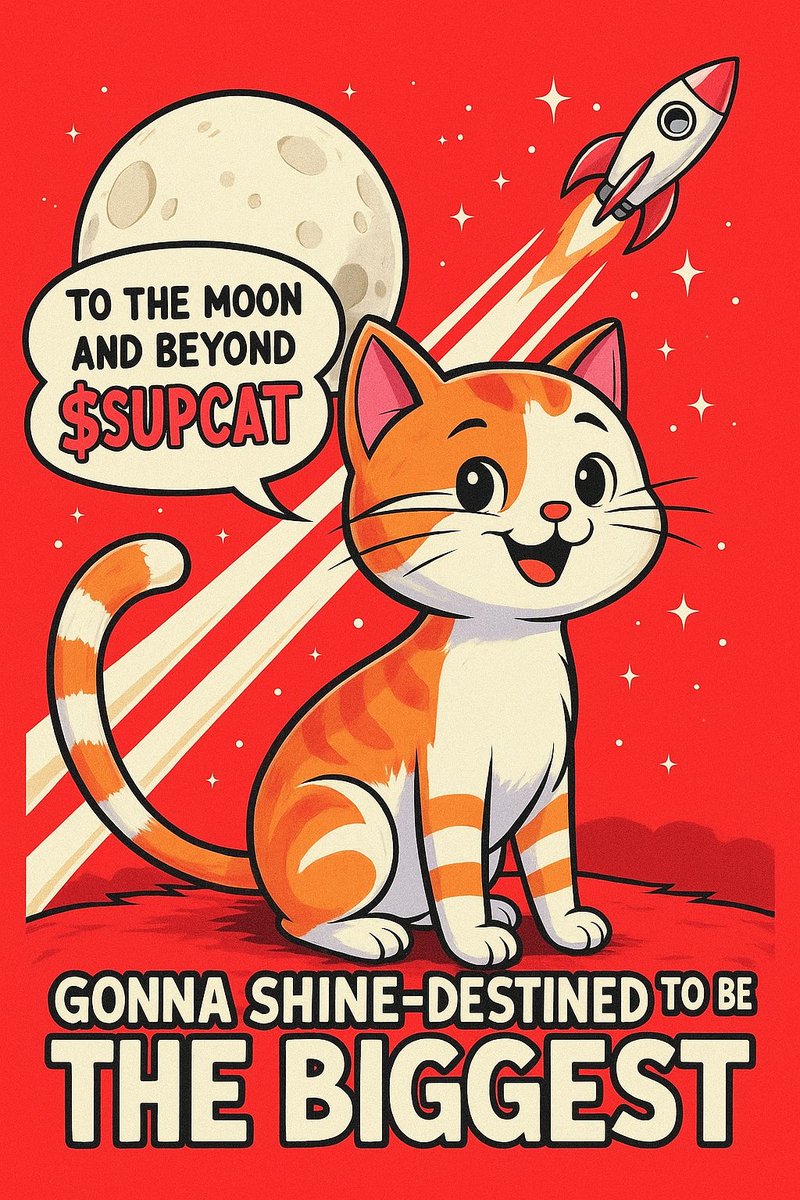 To the moon and beyond, $SUPCAT  gonna shine—destined to be the biggest.

#Crypto  #memecoin