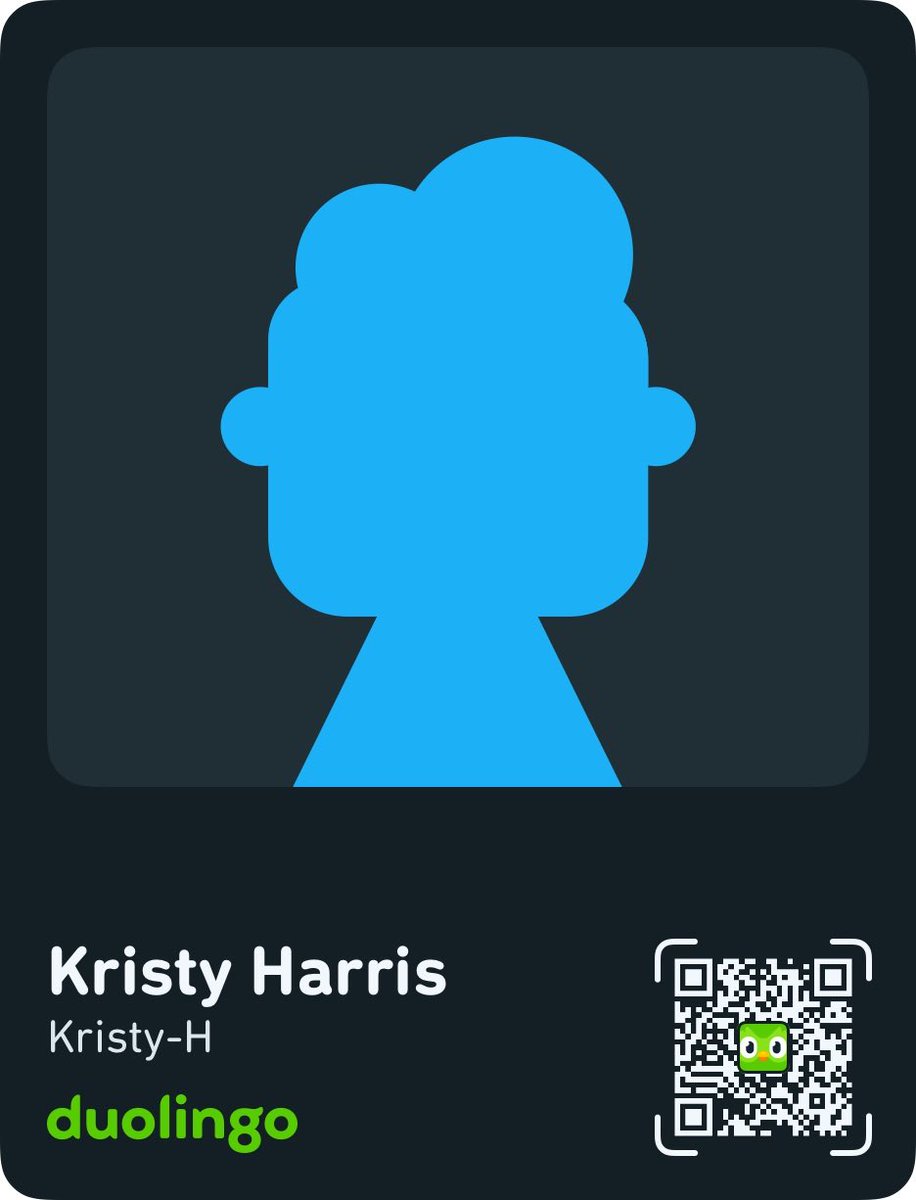 Here’s my profile – let’s be friends duolingo.com/profile/Kristy…