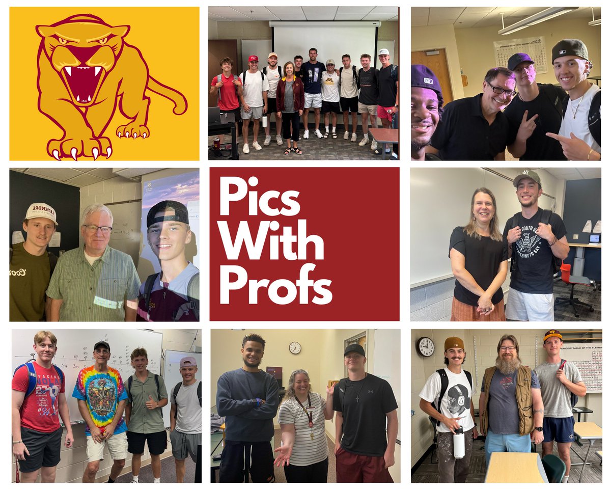 UMMCougarBB's tweet photo. Day 1 of classes in the π
So begins our start of the school year #PicswithProfs
It's about building relationships π€
Thank you to our @UMNMorris faculty for taking the time to meet our Cougar βΎοΈstudent-athletes
#PlayforthePile #STUDENTathlete https://t.co/HKhPwiQJrY