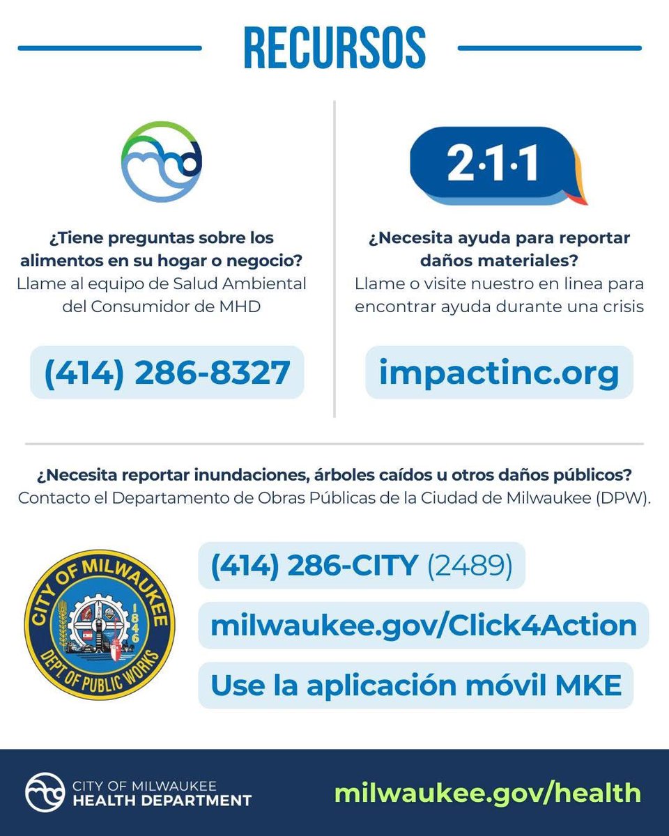 MilwaukeeEMHS's tweet photo. #ICYMI ➡️ Flood recovery starts with safe cleanup. Thanks to a generous donation from UMCOR, free cleaning kits are available this week at The Salvation Army Citadel Corps (4129 W. Villard Ave).
More: https://t.co/EdQk3oDg7i
#Milwaukee #PublicHealth #FloodSafety #FloodCleanUp https://t.co/1u6GrCOfgu
