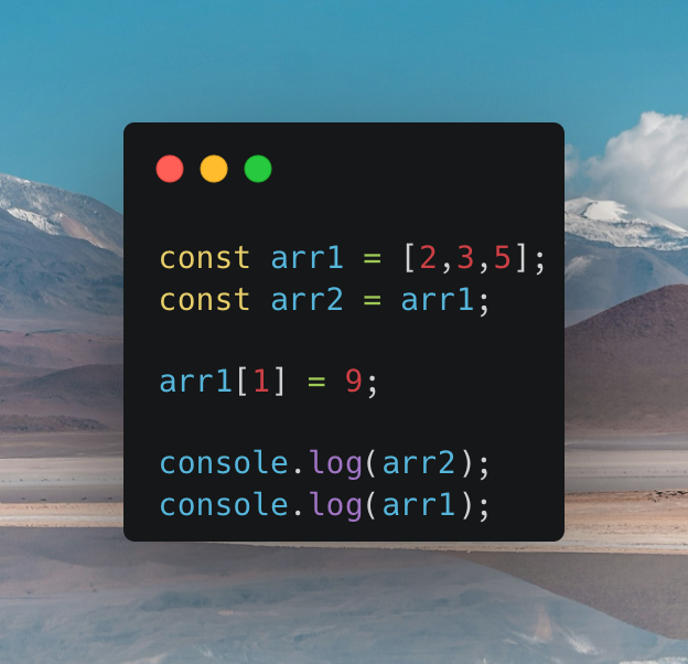 Time for JavaScript 😎

arr2 and arr1 ??