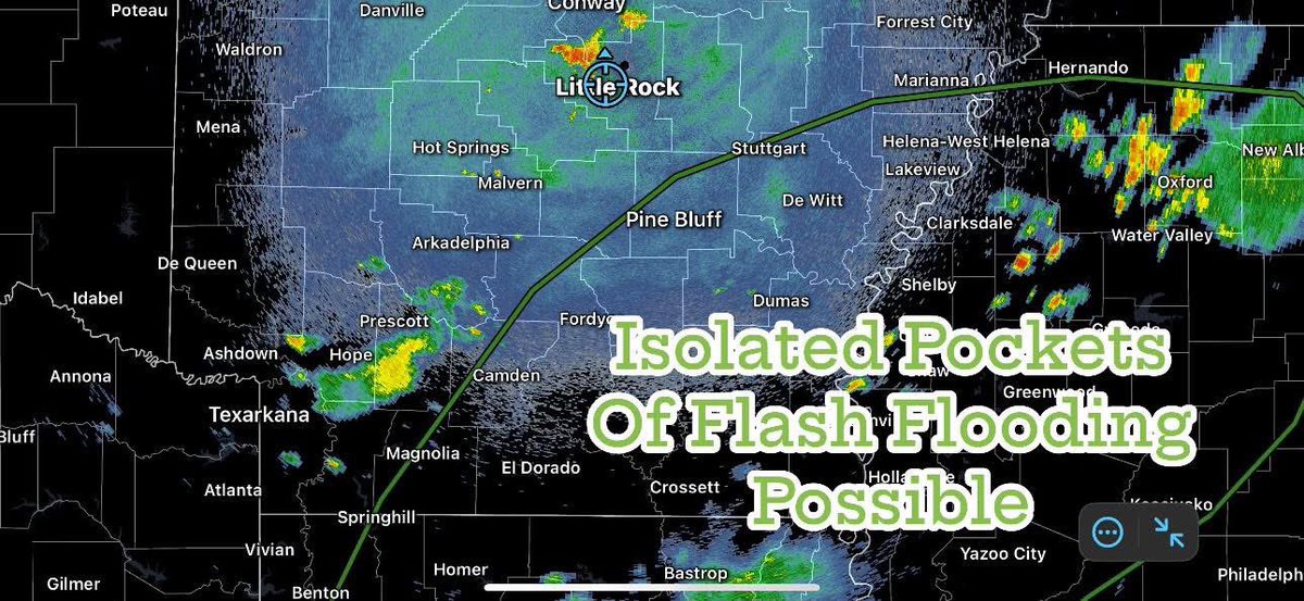 Joel Young, CBM (@joel_off_air) on Twitter photo 10:49 PM UPDATE: Our cool front has stalled across southeast Arkansas, perhaps igniting a round of overnight storms. These may be slow-moving, and could result in isolated areas of flash flooding.
<a href="/JCullenWX/">Meteorologist Julianna Cullen</a> will have you covered Thursday morning on <a href="/FOX16News/">FOX16 News</a> Good Day 10:49 PM UPDATE: Our cool front has stalled across southeast Arkansas, perhaps igniting a round of overnight storms. These may be slow-moving, and could result in isolated areas of flash flooding.
<a href="/JCullenWX/">Meteorologist Julianna Cullen</a> will have you covered Thursday morning on <a href="/FOX16News/">FOX16 News</a> Good Day