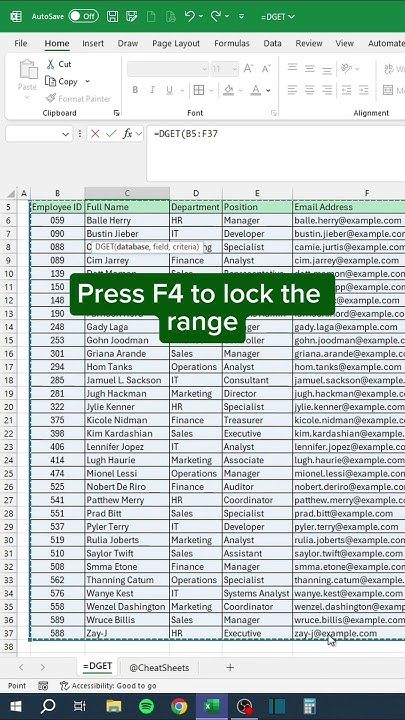 gudanglifehack's tweet image. lock to range....using F4 is faster than using $A$1 manually😱
#exceltips #exceltricks