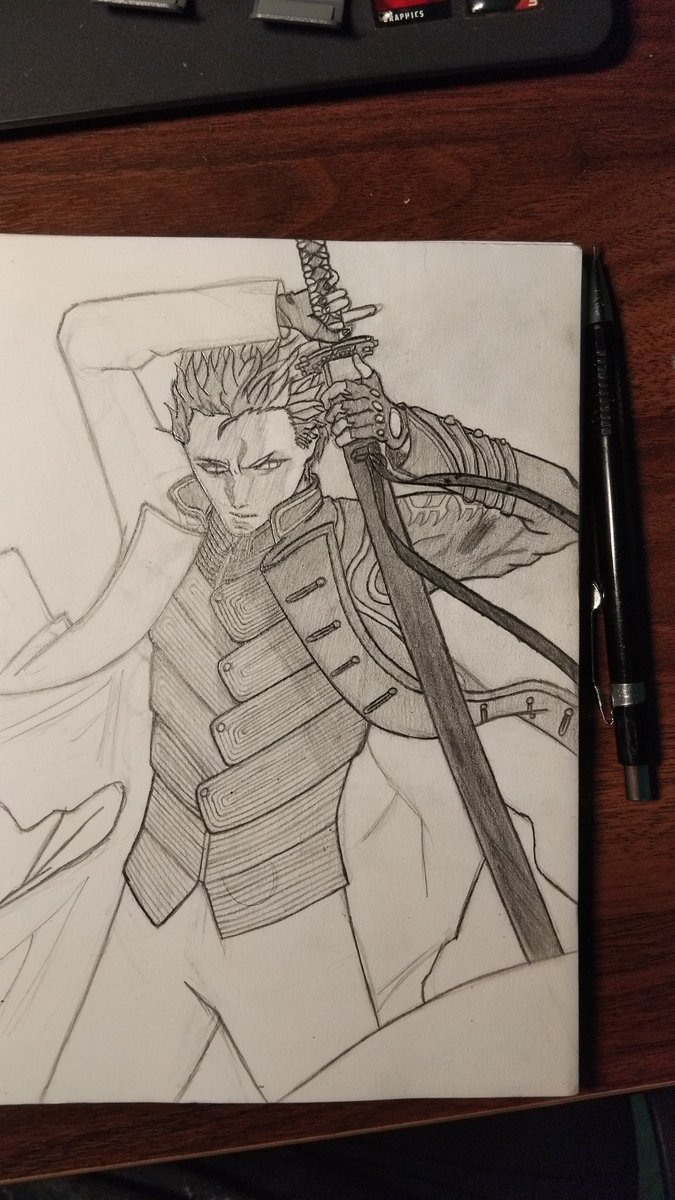 Soulz_bad's tweet photo. Day 5 try to get better at drawing🥀 (am not done yet but it looks so great)
#art #DevilMayCry #punishinggrayraven #draw https://t.co/zhsENWlXTz