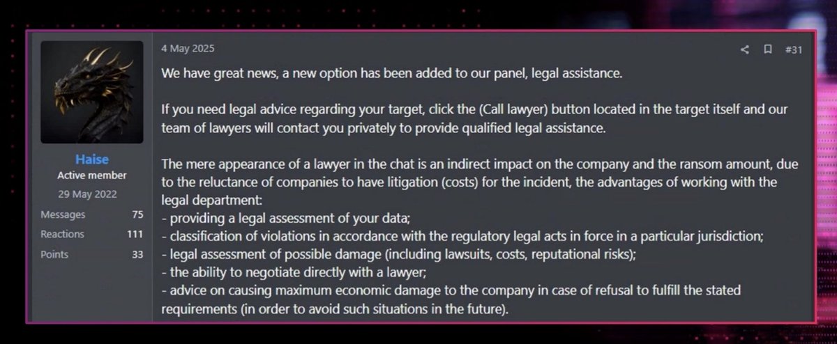 iBanky's tweet image. พวกให้บริการ ransomeware เด๋วนี้ครบวงจรมาก มี legal service assistance ไว้ช่วยบลัฟ target ด้วย ช่วงนี้ PDPC เค้าเอาจริงนะ กลุ่มที่ต้องระวังเป็นพิเศษ ยังเป็นพวกธุรกิจบริการ โรงงาน บริษัทก่อสร้าง และโรงพยาบาล #CheckPoint