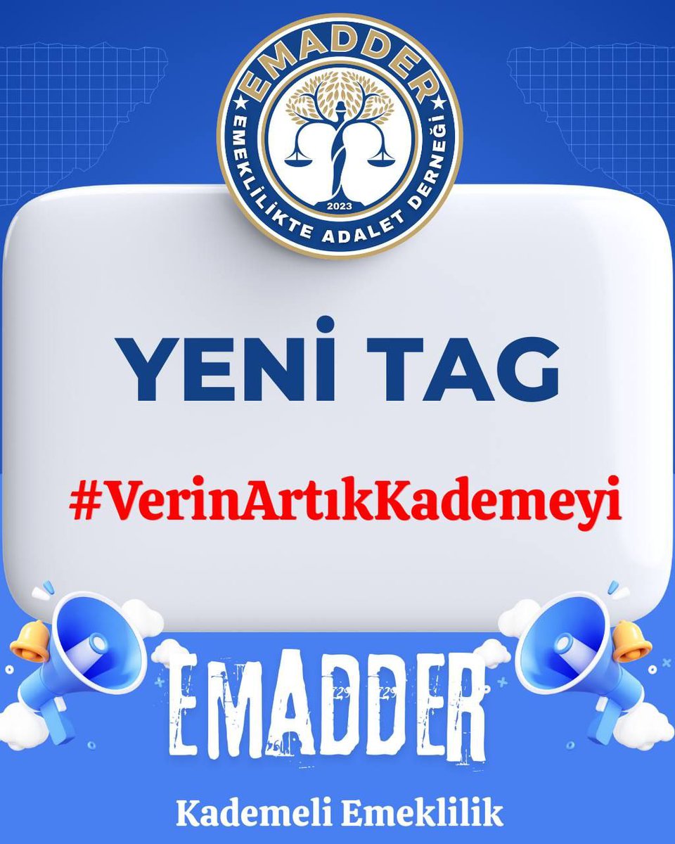 📢 YENİ TAG 🔥

👇👇👇👇👇
🚨 #VerinArtıkKademeyi ✊

Milyonların emeği, alın teri ve umudu, tek bir tarih ile gasp edildi!
8 Eylül 1999, işçinin, memurun, emekçinin ömründen 17-20 yılı çalan kara lekedir!
Bu tarih, sadece bir gün değil; hayatlarımızın en değerli yıllarının gasp