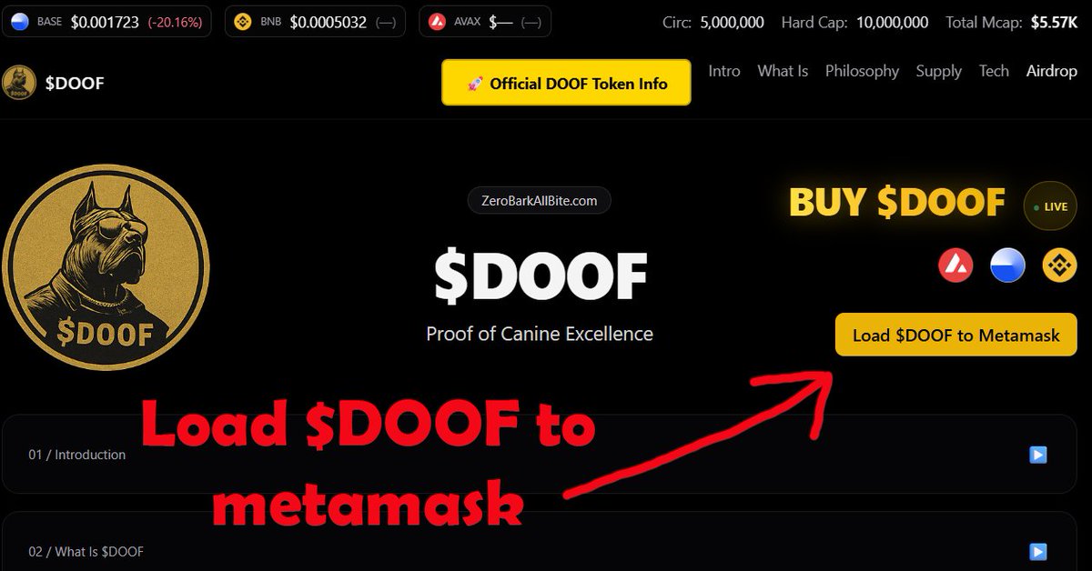 Hyprmtrx's tweet photo. 📢 #HyprForce $DOOF campaign #airdrop has been delivered!

$DOOF is a multichain asset, so we have round-robin selected which network ( $AVAX, $BNB, @base ) to send the tokens over.

WHAT TO DO to Find your $DOOF balance:

STEP 1:
Go to https://t.co/oiwFJMT5mZ

STEP 2:
Load $DOOF to your metamask wallet
(see screenshot below to help you find the button to do that).

STEP 3:
Check your $DOOF balance!

STEP 4:
Diamond hands!!!  $DOOF is not flash in the pan... lot's coming with this project that we helped to launch into existence.

🔥🔥🔥The @Hyprmtrx #SocialFi drops are real!

✅We were given 1% of the total supply of $DOOF for this drop (100,000 tokens).

💰These 100,000 tokens have been proportionally dropped based on your participation score.

💵Top score @IAMkibbzy has earned 2777 $DOOF
Congratulations!!!

LFG $HPMX

📈Who is pumped to be on the #HyprForce⁉️