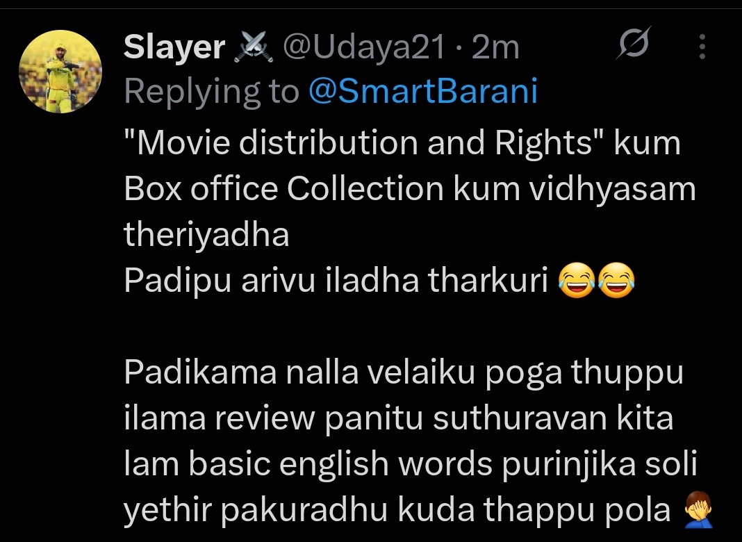 SathizStyle's tweet photo. @SmartBarani #KaaKa Fan ah irunTha ApD Than 🤣🤪
#LeoScam #leofakeboxoffice https://t.co/lZsB5mS4Nl