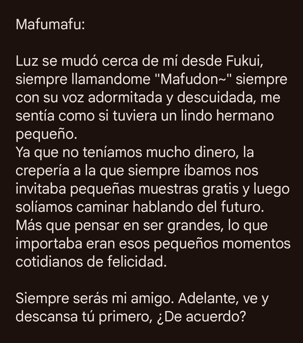the_nemui's tweet image. Mafu's goodbye message to Luz🥹

ENG/ESP