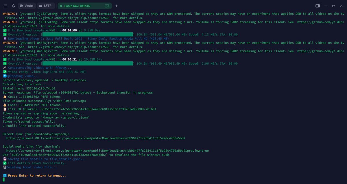 DevKumar1072's tweet photo. I was testing the pipe firestarter storage upload and it turned out to be very fast, really great work! #Pipenetwork
@pipenetwork

this is the preview upload of mine : Social media link (for sharing):  https://t.co/WRN48UIBF6 https://t.co/GSzqRE4iTU