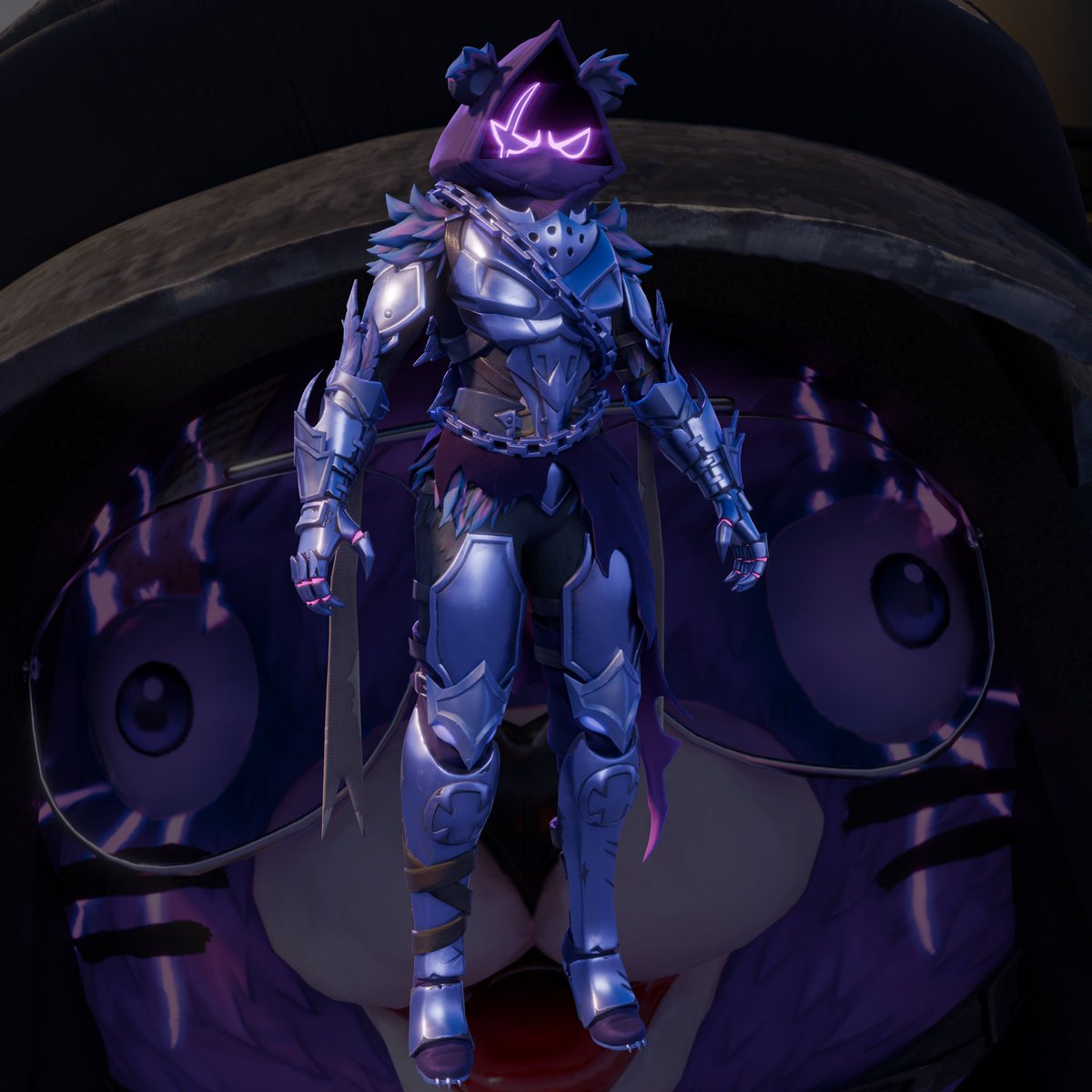 i gave her this evil outfit the other day. she will be appearing soon.