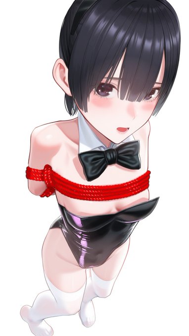 違法なバニーとして連行される義兄 VRoid義兄をVRMポージングデスクトップで撮影、SketchEdgeで線画化加筆修正、copainterで着最後の更に加筆修正。赤縄追加!