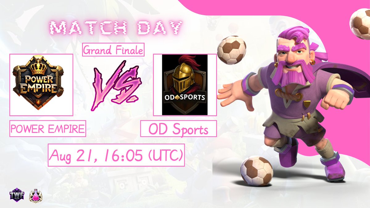 Elixir League - Clash of Clans (@elixirleague) on Twitter photo GRAND FINAL INVITE
From 161 teams, only 2 remain.
Power Empire vs OD♠️Sports
The ultimate showdown to crown the first Elixir Cup Champion.
📅 Aug 21 | 🕓 16:05 UTC
📍 Watch live: discord.gg/m8JCVc7amJ
#ElixirCup #ClashofClans #Esports GRAND FINAL INVITE
From 161 teams, only 2 remain.
Power Empire vs OD♠️Sports
The ultimate showdown to crown the first Elixir Cup Champion.
📅 Aug 21 | 🕓 16:05 UTC
📍 Watch live: discord.gg/m8JCVc7amJ
#ElixirCup #ClashofClans #Esports