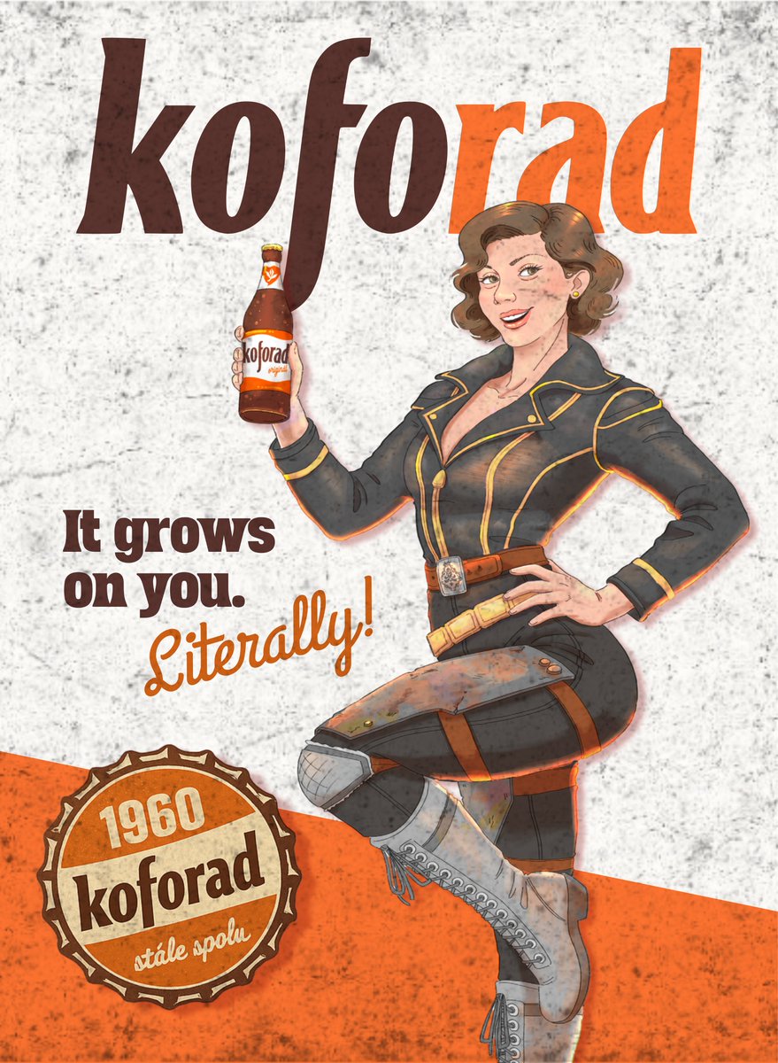 Couldn’t sleep, so here's my take on femstvan as a Fallout pin-up. 
Or maybe just a Koforad ad. 
The half-tucked hair reminds me of a chaperon… though that might just be the sleep deprivation talking.