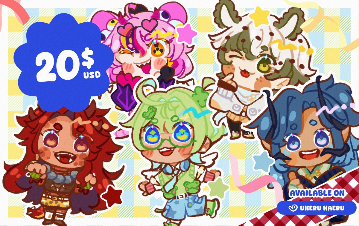 UkeruKaeru's tweet photo. CHIBI COMMISSIONS OPEN ✨🍓

🫧 Need some charms of yourself?  Create your own cute mini-me  ! 

 🛒Only 5 slots are available 

More info and details on:
https://t.co/QidQtCZlCg https://t.co/qW7DvOddr8
