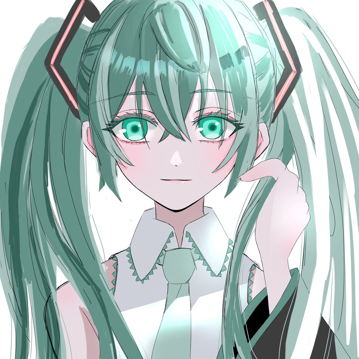 初心に戻ってミクちゃん

#初音ミク　#絵描きさんと繋がりたい　#イラスト練習中