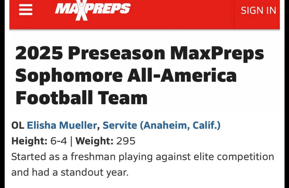 Elisha Mueller (@elishamueller_) on Twitter photo Blessed all glory to God <a href="/CoachReino/">Chris Reinert</a> <a href="/ServiteFootball/">Servite Football</a> <a href="/GregBiggins/">Greg Biggins</a> <a href="/adamgorney/">Adam Gorney</a> <a href="/ChadSimmons_/">ChadSimmons</a> <a href="/latsondheimer/">eric sondheimer</a> Blessed all glory to God <a href="/CoachReino/">Chris Reinert</a> <a href="/ServiteFootball/">Servite Football</a> <a href="/GregBiggins/">Greg Biggins</a> <a href="/adamgorney/">Adam Gorney</a> <a href="/ChadSimmons_/">ChadSimmons</a> <a href="/latsondheimer/">eric sondheimer</a>