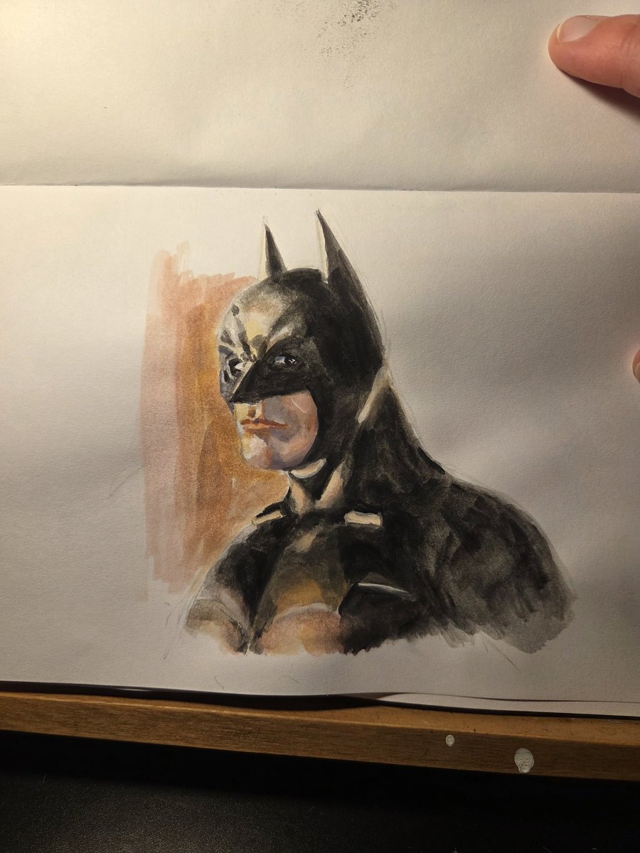 illustration_mc's tweet photo. Gouache tests on a movie to turn 20 years old! Batman Begins

#batmanbegins #batman #dccomics #painting #illustration #comicbookart https://t.co/K5VKV6Cn6N