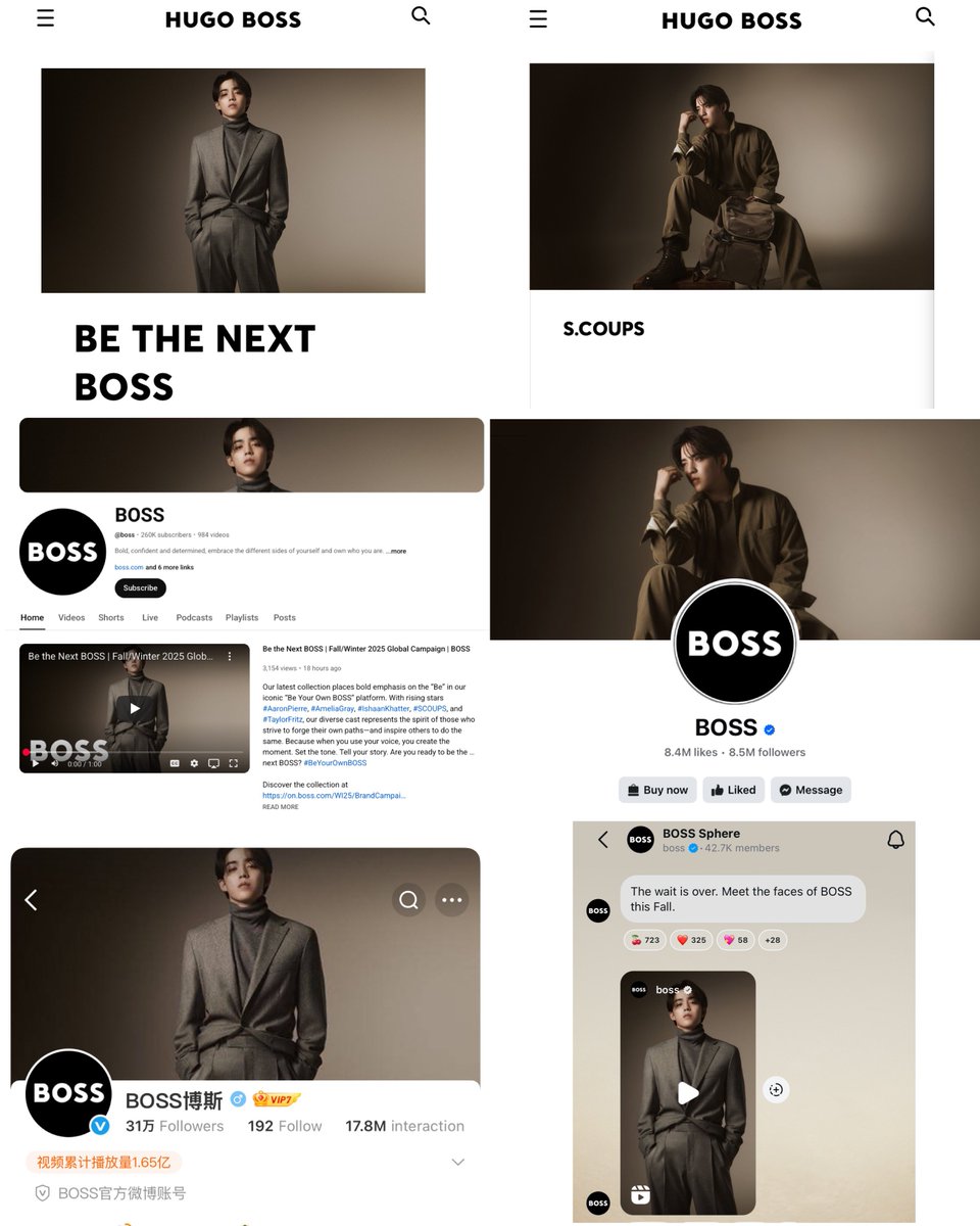 scoups is all over boss' official social media accounts and website. our boss global brand ambassador 🖤 #SCOUPSxBOSS
