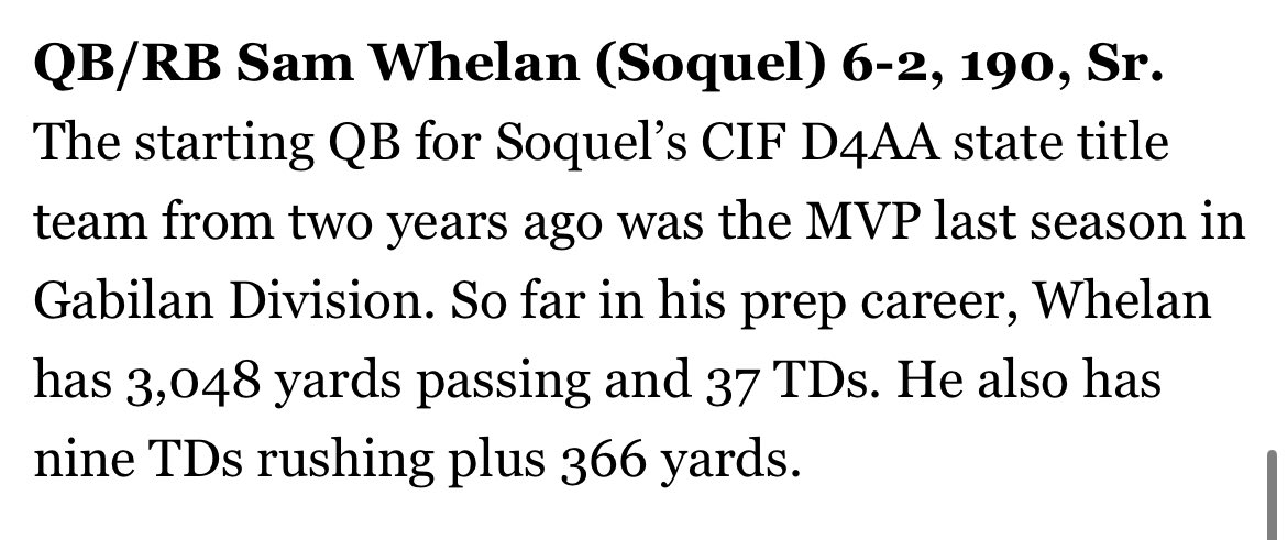 Sam Whelan (@sam_whelan12) on Twitter photo Blessed to be honored as Preseason First Team All CCS Multi Purpose!!! Excited for the upcoming season!@CoachRomeroCP <a href="/CoachKevinClune/">Kevin Clune</a>
<a href="/BrandonHuffman/">Brandon Huffman</a>
calhisports.com/2025/08/20/pre… Blessed to be honored as Preseason First Team All CCS Multi Purpose!!! Excited for the upcoming season!@CoachRomeroCP <a href="/CoachKevinClune/">Kevin Clune</a>
<a href="/BrandonHuffman/">Brandon Huffman</a>
calhisports.com/2025/08/20/pre…