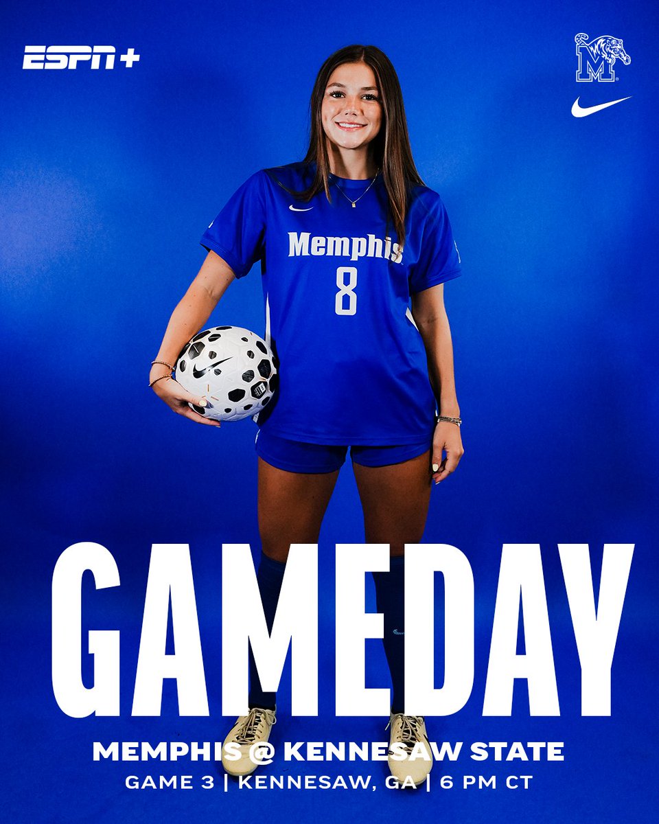 MemphisWSoccer's tweet photo. First test away from home 🚌

🆚 Kennesaw State
📍 Kennesaw, Ga. (Fifth Third Stadium)
⏰ 6:00 p.m. CT
📺 https://t.co/H4jWdXc2Qm
🔢 https://t.co/w2YXtSCZ76 https://t.co/MYaHRCEVOU