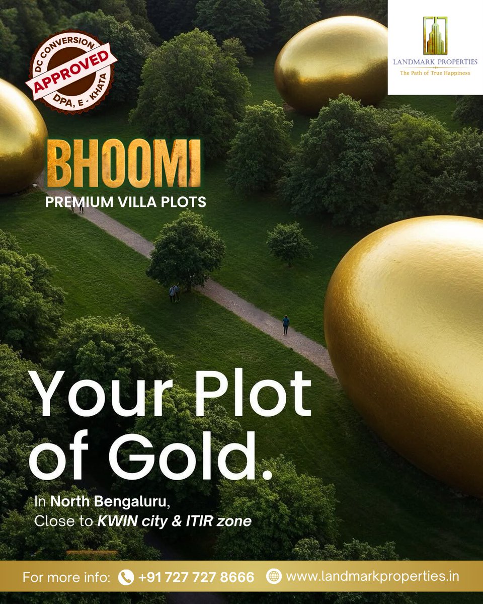 MKReddy1993's tweet image. Our well-connected villa plots in North Bengaluru put you close to KWIN City &amp;amp; ITIR Zone, blending nature, convenience, and smart growth.  #LandmarkProperties #FindYourElement #NorthBengaluru #InvestmentOpportunity #DreamHome