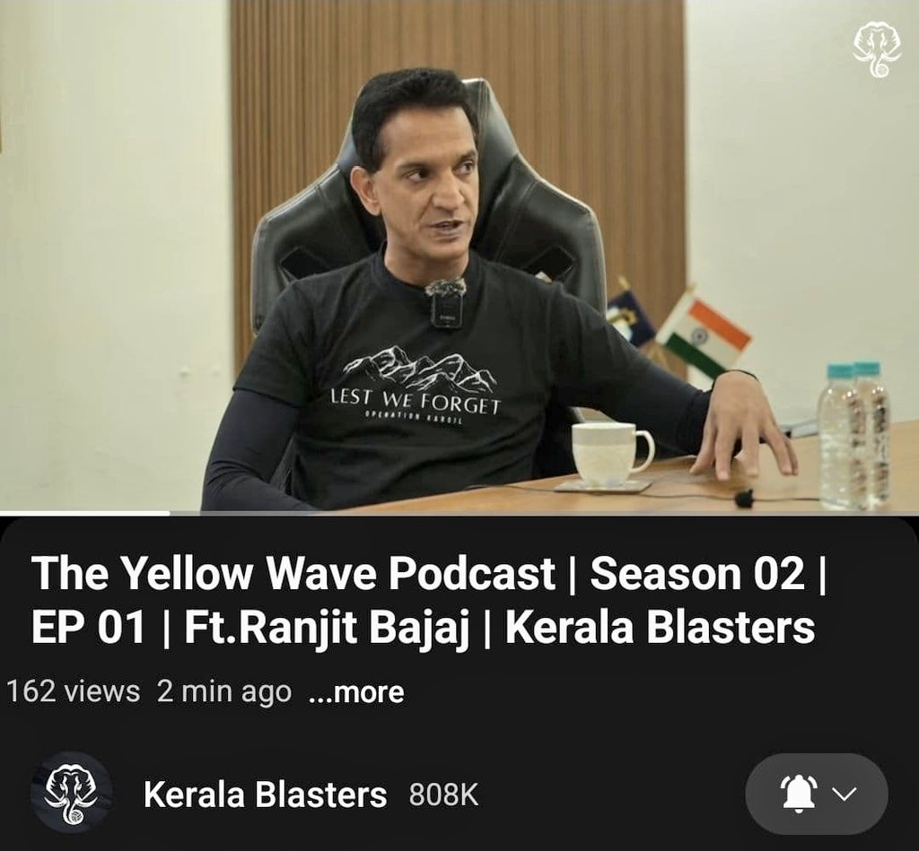 2019: Kerala Blasters file a defamation case on Ranjit Bajaj over his remarks on the club's finances, demanding 60 Crs fine.

2025: Kerala Blasters welcome Ranjit Bajaj as their first guest of their new podcast to talk about #KBFC and #IndianFootball!

Hypocrisy at its peak 🎭