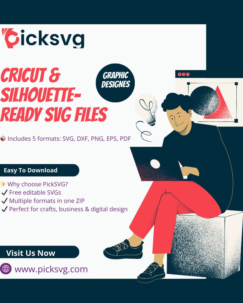 pickssvg's tweet image. 🛠️ T-shirt designs, stickers, mugs, posters—you name it!
Get free, editable SVGs ready for Cricut &amp;amp; Silhouette.
📦 Includes 5 formats: SVG, DXF, PNG, EPS, PDF
👉 Try it now: picksvg.com
#PickSVG #SVGDownload #FreeSVGFiles #CricutSVG #DesignForAll