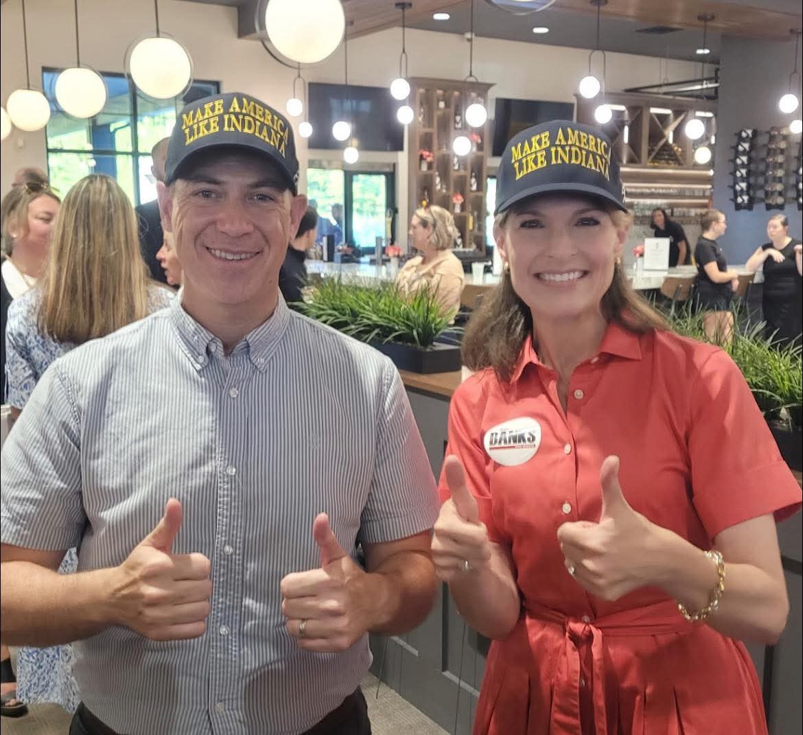 Proud to support Senator Jim Banks in his efforts to Make America Like Indiana!! What a great crowd of supporters gathered for him last night at the Banks Family BBQ🇺🇸🇺🇸🇺🇸 And, fun to attend with my daughter, Elisabeth!

#MakeAmericaLikeIndiana
#MALI