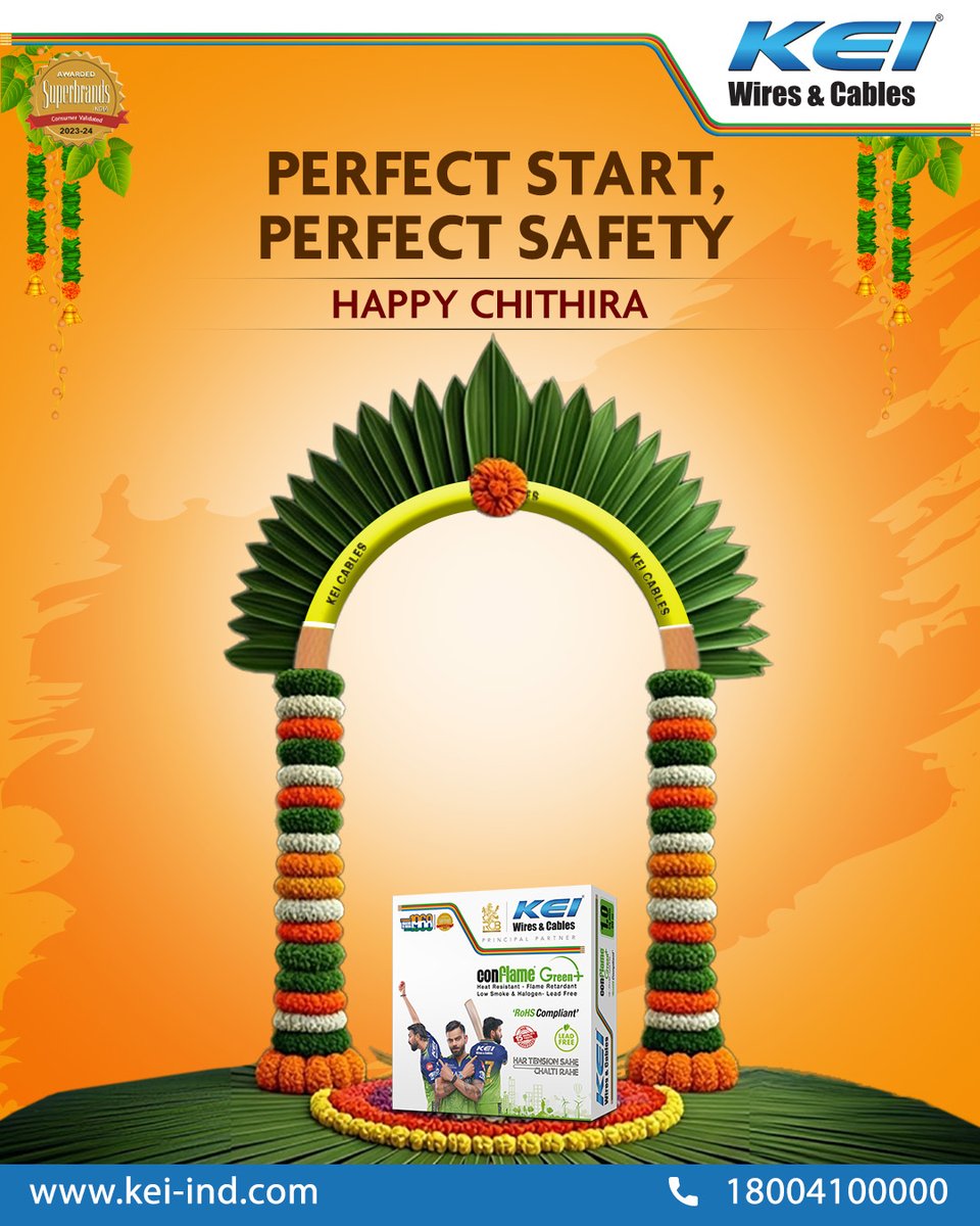 keicable's tweet photo. Like Chithira’s focus on beauty and order, KEI Wires bring neat, secure connections to your home. 🪷

#Chithira #onam #ViksitBharatKaViksitWire #KEI https://t.co/GtSb5Uk3f8