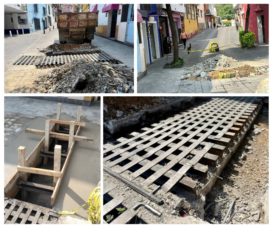 24_morelos's tweet photo. AVANZAN LAS OBRAS EN CALLE GUTEMBERG; VIALIDAD CERRADA EL RESTO DE LA SEMANA
El @CuernavacaGob , a través de la Secretaría de Desarrollo Sustentable y Servicios Públicos, recordó que la Calle #Gutemberg, ubicada en el centro de la ciudad, permanecerá cerrada durante el resto de la semana debido a trabajos de reparación de la rejilla.
Las labores buscan mejorar la infraestructura urbana y garantizar la seguridad de los transeúntes y conductores.
Las autoridades pidieron a los ciudadanos paciencia y comprensión mientras se concluye la intervención.