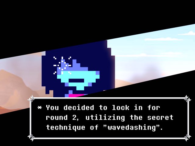 TheAngelsDesire's tweet photo. * You decided to lock in for round 2, utilizing the secret technique of “wavedashing”. https://t.co/2fRHHEvhjP